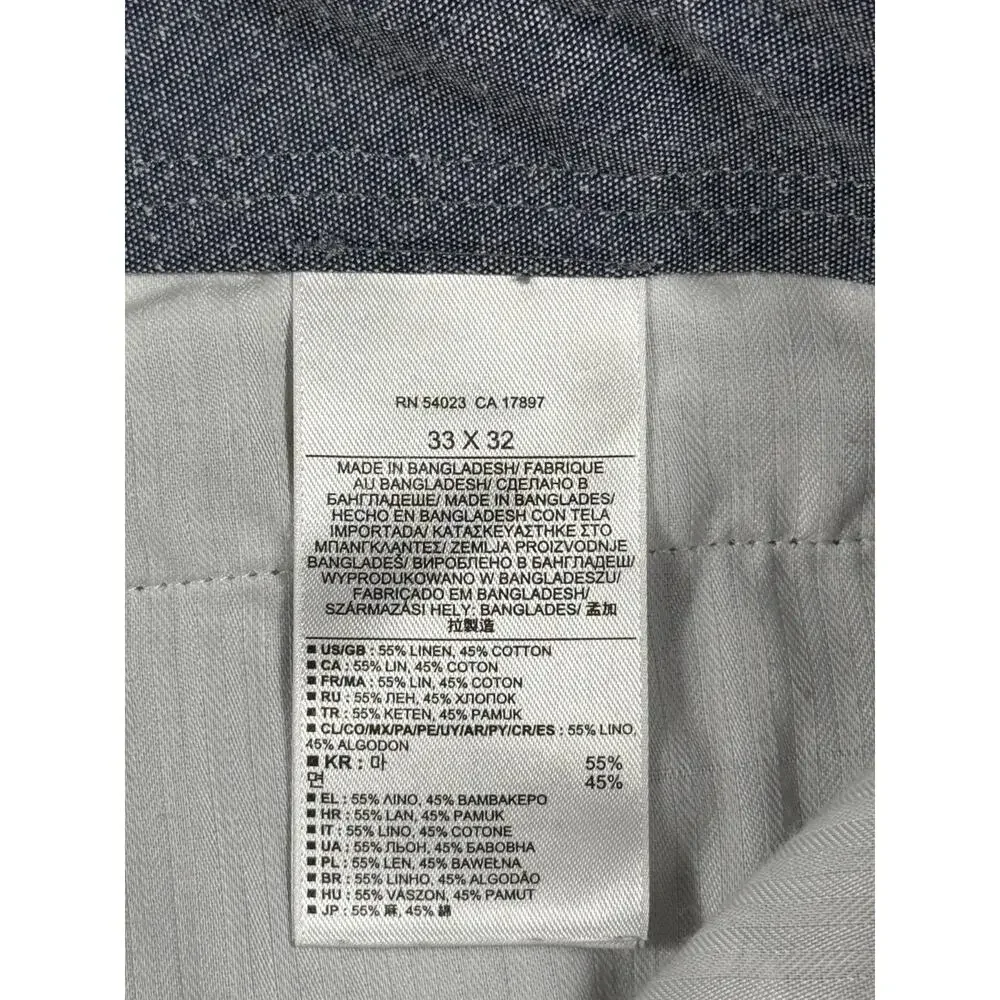 Banana Republic Pants Mens 33x32 Gray Linen Blend Casual Beach
